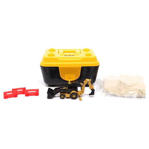 Cat Micro 420E Backhoe Loader with accessories in Tool Box