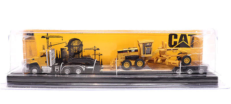 1:87 Scale Cat semi Tractor with lowboy Trailer and Cat diecast