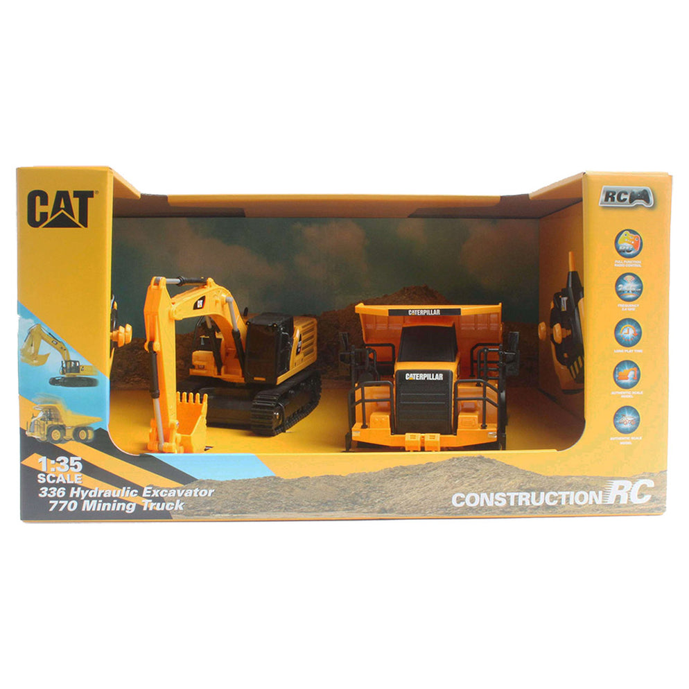 1:35 Scale Radio Control Cat 336 Hydraulic Excavator + 770 Mining Truc ...