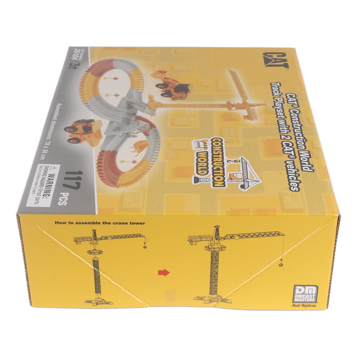 CAT Construction World Track Playset with 2 CAT Vehicles (112 pcs)