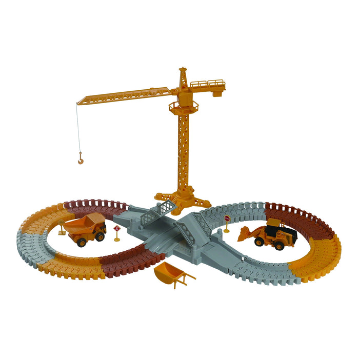 CAT Construction World Track Playset with 2 CAT Vehicles (112 pcs)