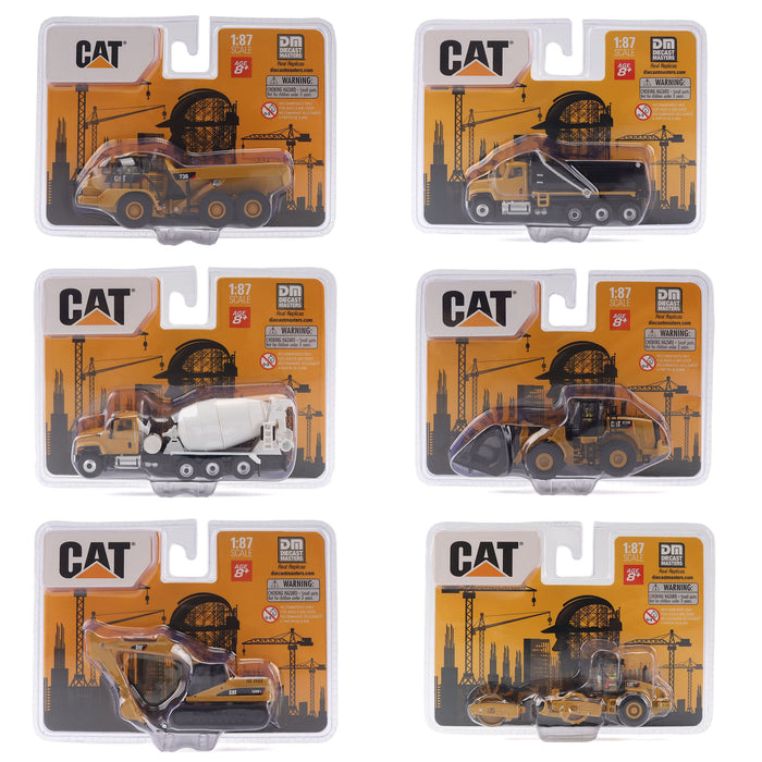 1:87 Cat Diecast Models Series II Assortment (Includes one piece each of 84661CS, 84662CS, 84663CS, 84664CS, 84665CS, and 84552CS assorted; six pieces per inner, six inners per carton, total of 36 pieces)