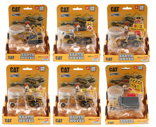 1:87 Cat Earth Mover Playset (includes interlocking landscape base, motion sand, and accessories) (Containers 4 units each of 84551, 84552, 84553, 84554, 84555, & 84556)