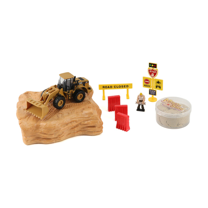 1:87 Cat Earth Mover Playset (includes interlocking landscape base, motion sand, and accessories) (Containers 4 units each of 84551, 84552, 84553, 84554, 84555, & 84556)