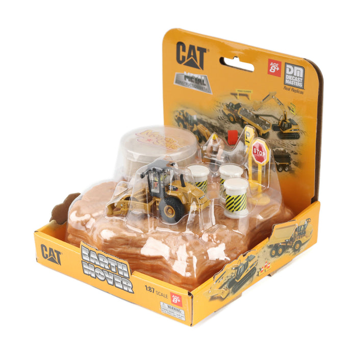 1:87 Cat Earth Mover Playset (includes interlocking landscape base, motion sand, and accessories) (Containers 4 units each of 84551, 84552, 84553, 84554, 84555, & 84556)