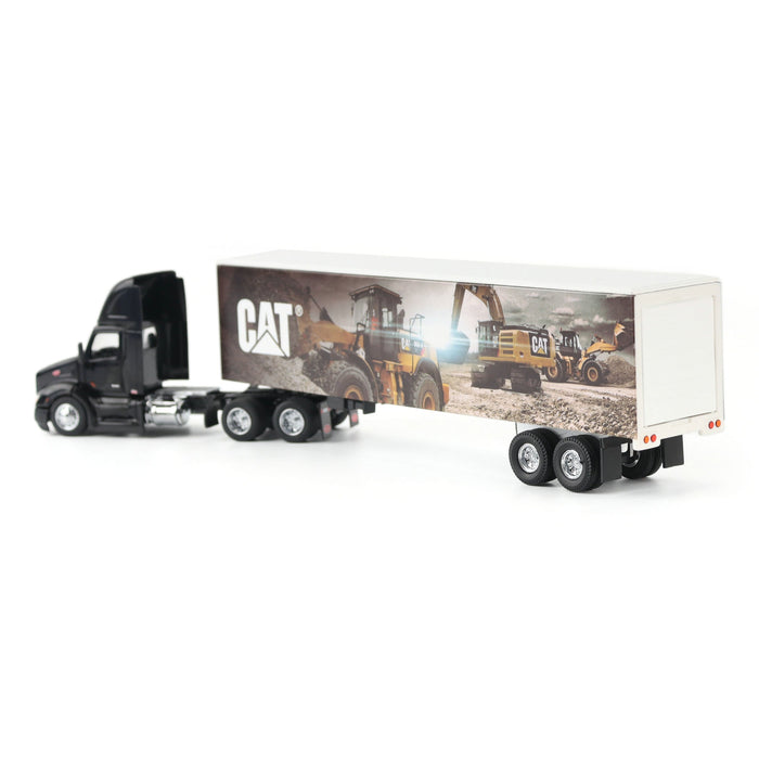 1:64 Black Peterbilt with Caterpillar Mural Trailer