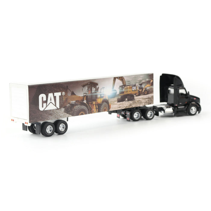 1:64 Black Peterbilt with Caterpillar Mural Trailer