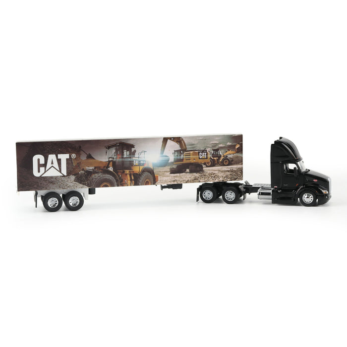 1:64 Black Peterbilt with Caterpillar Mural Trailer