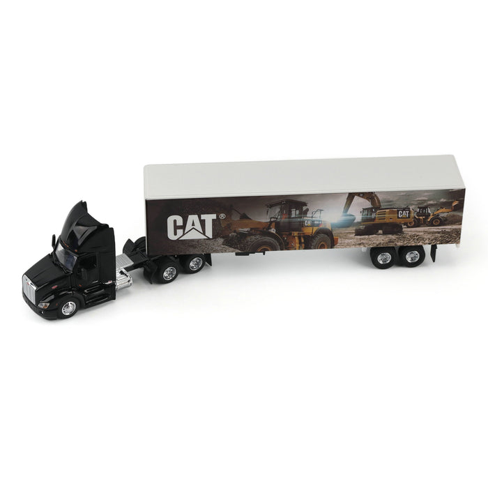 1:64 Black Peterbilt with Caterpillar Mural Trailer