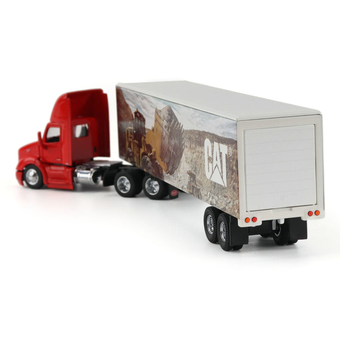 1:64 Red Peterbilt with Caterpillar Mural Trailer