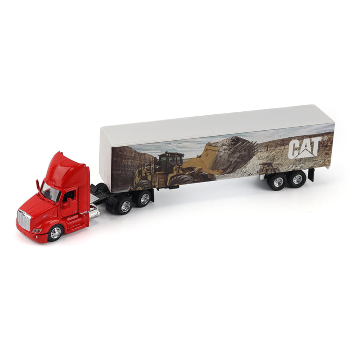 1:64 Red Peterbilt with Caterpillar Mural Trailer
