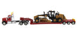 1:50 International HX520 Tandem Tractor + XL 120 Trailer, Red with Cat® 12M3 Motor Grader Loaded including Two Rear Boosters