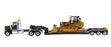 1:50 International HX520 Tandem Tractor + XL 120 Trailer, Black with Cat® 963K Track loader Loaded including Two Rear Boosters