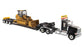 1:50 International HX520 Tandem Tractor + XL 120 Trailer, Black with Cat® 963K Track loader Loaded including Two Rear Boosters