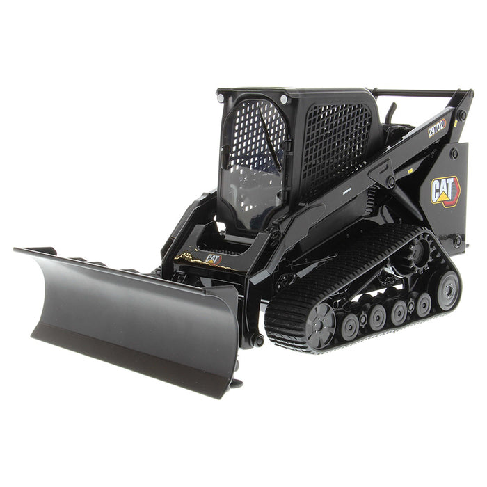 1:16 Cat 297D2 Multi Terrain Loader + bucket, pallet forks, broom and snow blade accessories (Yellow + Black assortment)