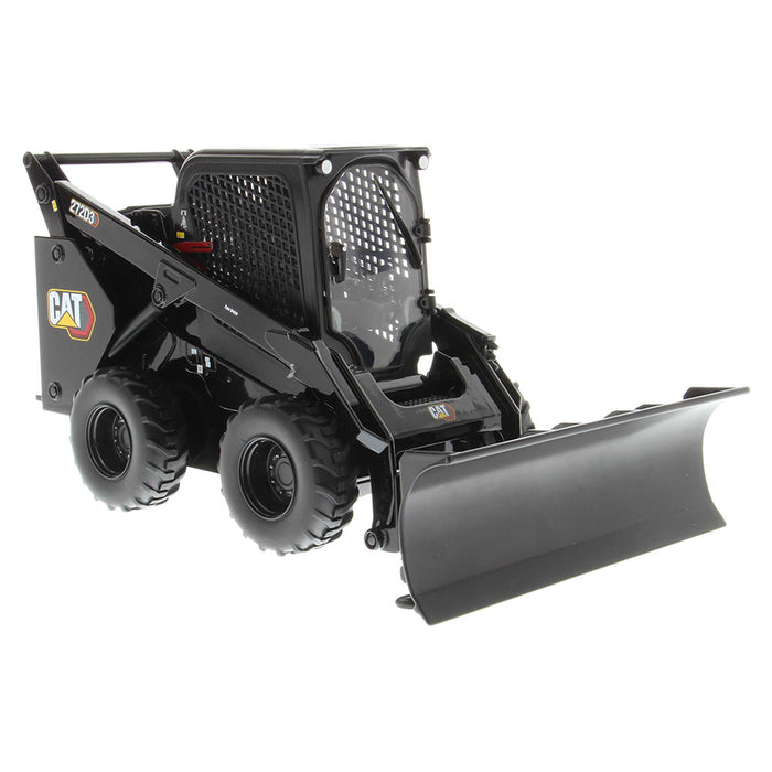 1:16 Cat 272D3 Skid Steer Loader + bucket, pallet forks, broom and snow blade accessories (Yellow + Black assortment)