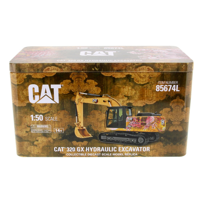 1:50 Cat 320 GX Hydraulic Excavator with Dragon Totem Decoration