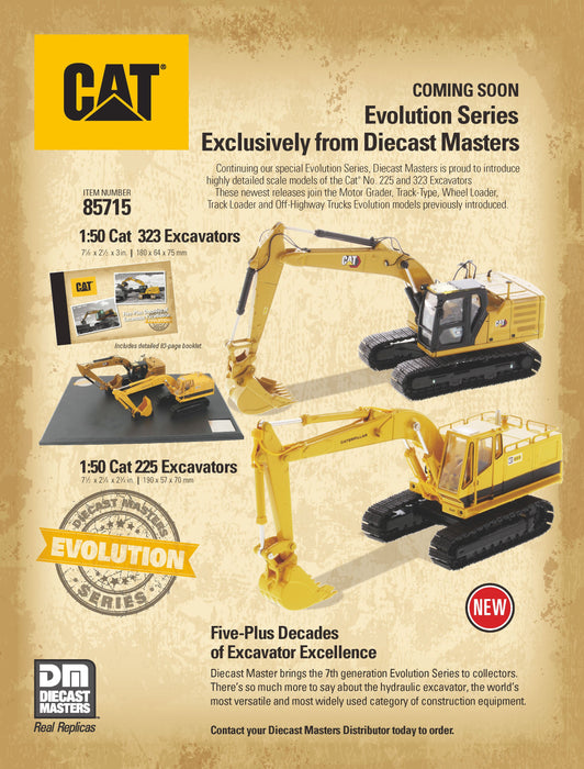 1:50 Scale Cat 225 and 323 Excavators Evolution Series Set