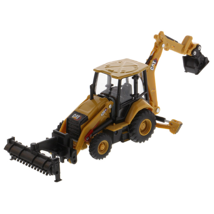 1:64 Scale Cat 420 XE Backhoe Loader with Work Tools — Diecast