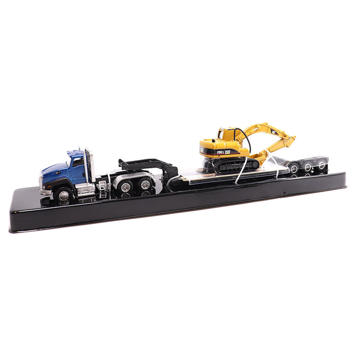 thumbnail interactive-video image 1 of Diecast Masters 1:87 Scale Cat CT660 Tractor With Lowboy Trailer & 315C Excavator - Model 84415 1 of 6