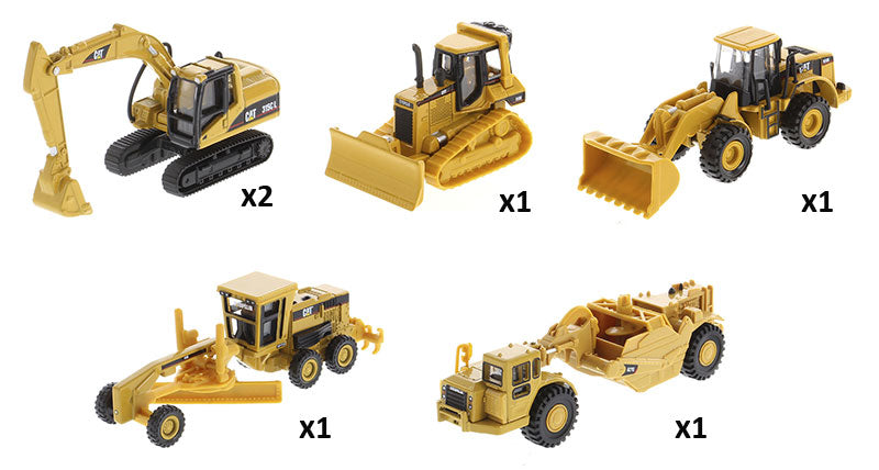 1:87 Cat Diecast Models assortment (2pcs of 84400 and 1pcs each of 844 ...