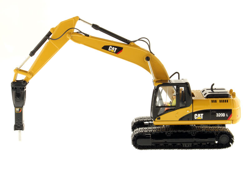 1:50 Cat® 320D L Hydraulic Excavator with Hammer — Diecast Masters