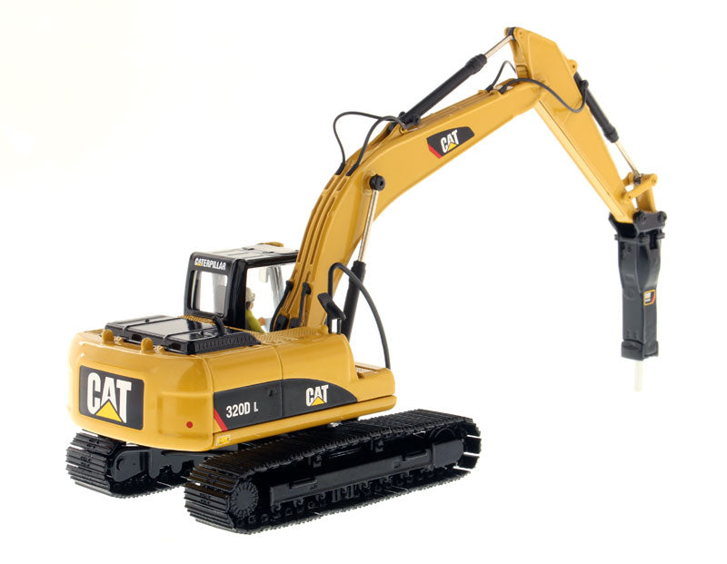 1:50 Cat® 320D L Hydraulic Excavator with Hammer — Diecast Masters ...