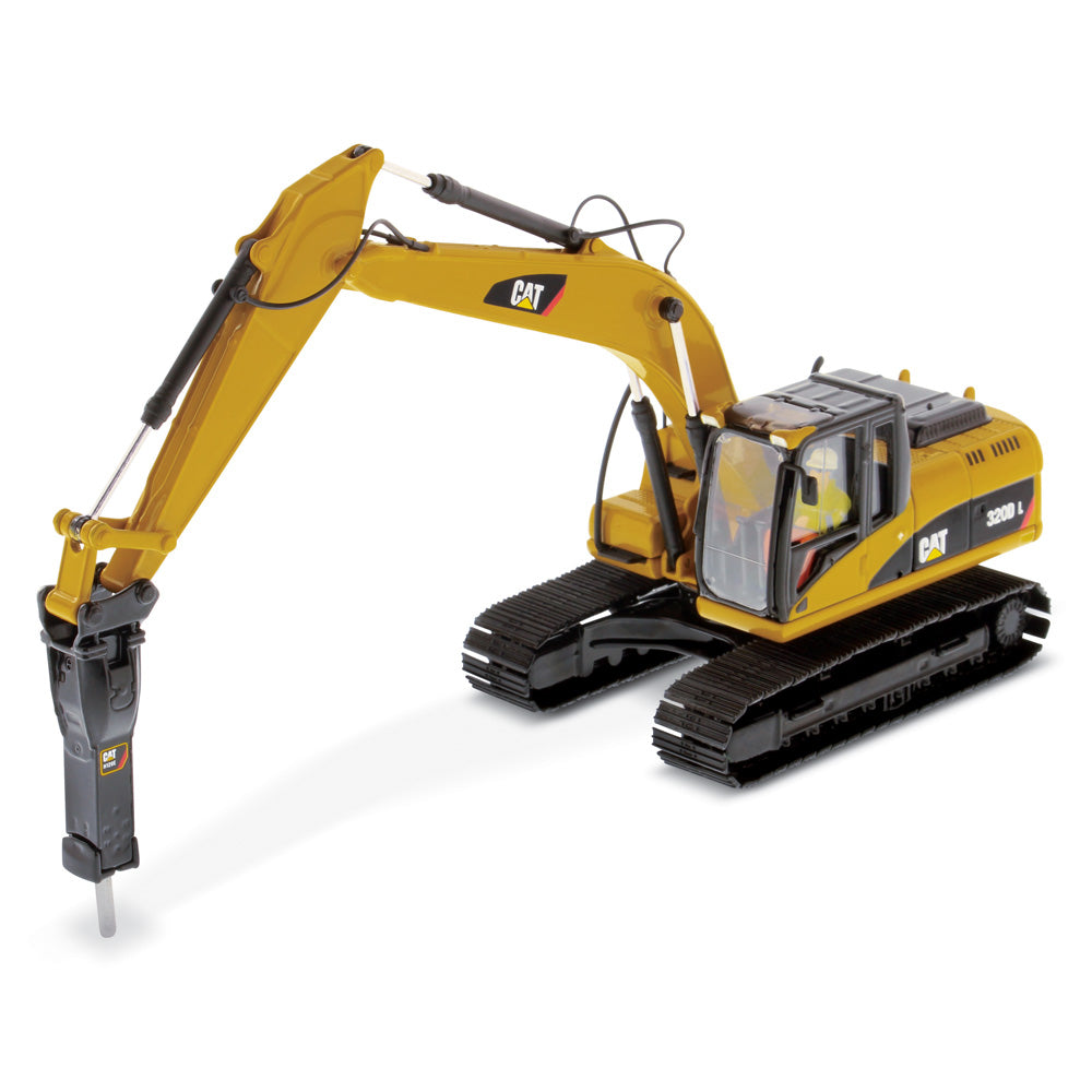 1:50 Cat® 320D L Hydraulic Excavator with Hammer — Diecast Masters 