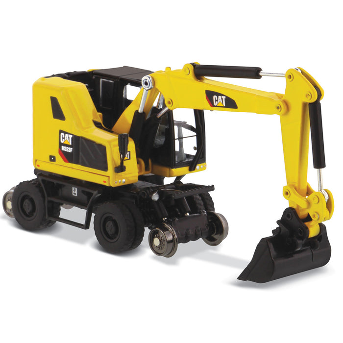 1:87 Cat® M323F Railroad Wheeled Excavator, Safety Yellow Color