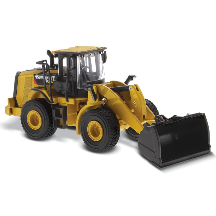 1:64 Cat 950M Wheel Loader with Log Fork + Bucket Attachment (Comes with 2 Log Poles)