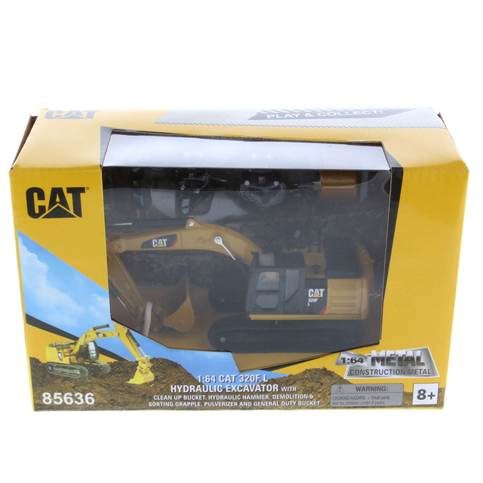 1:64 Cat 320F L Hydraulic Excavator with 5 New Work Tools