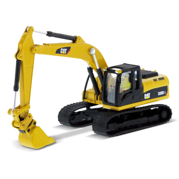 1:87 Caterpillar 320D L Hydraulic Excavator with Multiple Work Tools (Clean Up Bucket, Grapple, Hammer and Multi Processor)