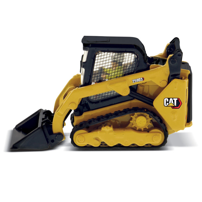 1:50 Cat 259D3 Compact Track Loader (Comes with General Purpose Bucket, Fork, and Grapple Bucket attachments)