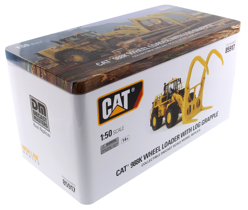 ミニカー 1/50 DM CAT 988K ホイール ローダー 85917 1:50 Cat® 988K Wheel Loader with grapple — Diecast Masters