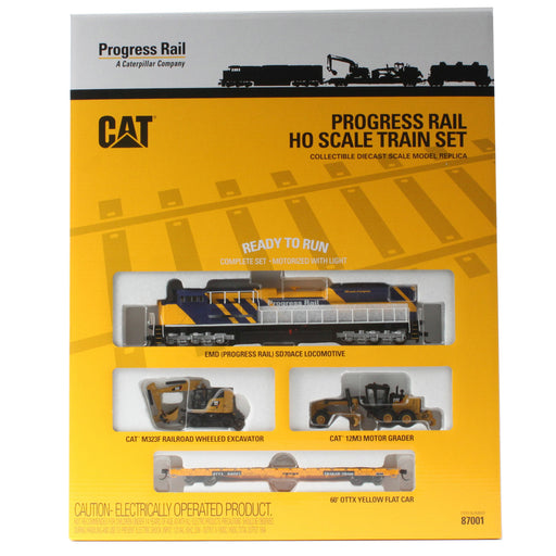 Caterpillar Progress Rail HO Scale Train Set