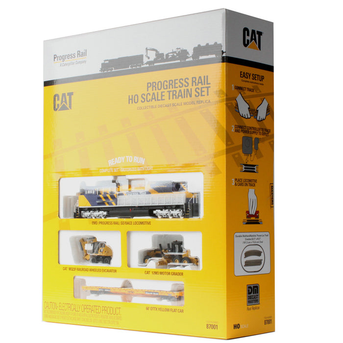 Cat Progressive Rails Caterpillar Progress Rail HO Scale Train Set — Diecast Masters America